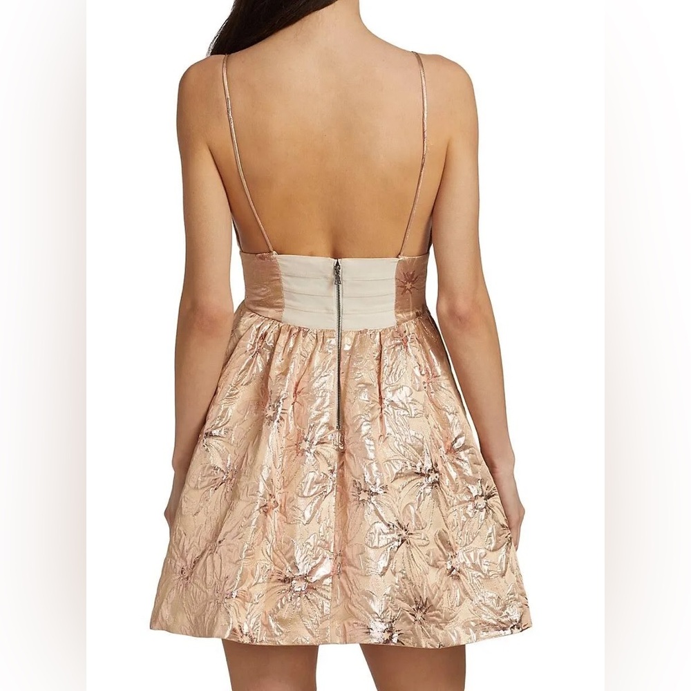 Alice+Olivia Foley Brocade Party Dress, Rose Gold, Revolve Size 0 New w/Tag $495 - Picture 9 of 16